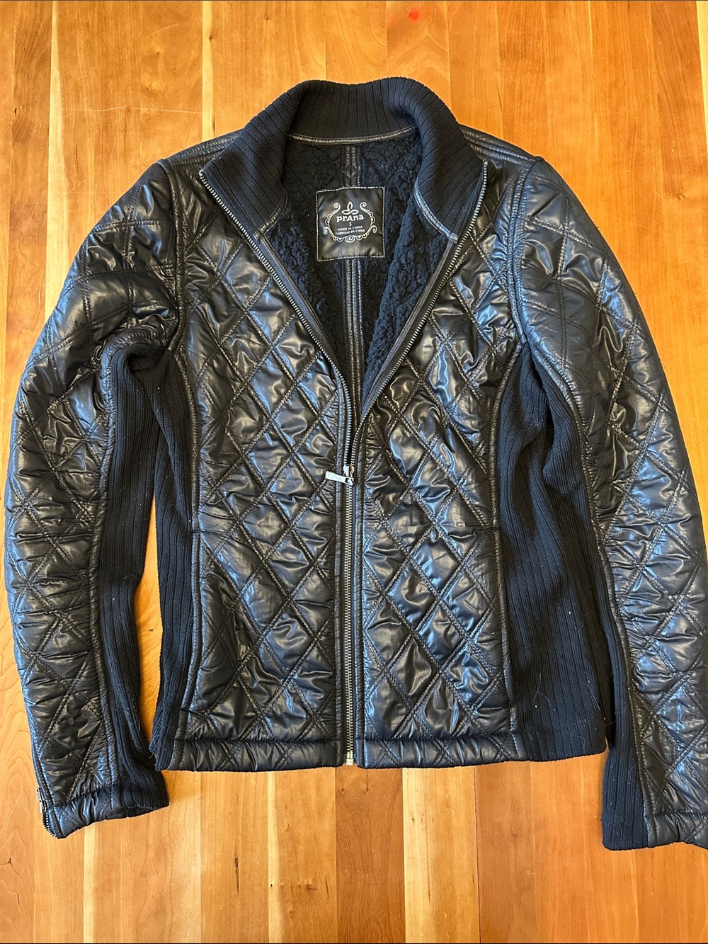 Prana Black Quilted Jacket